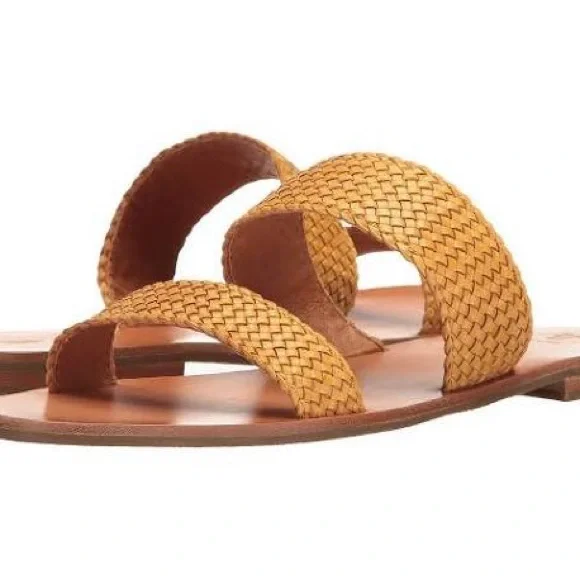 Frye Shoes Frye Ruth Leather Woven Slip On Double Strap